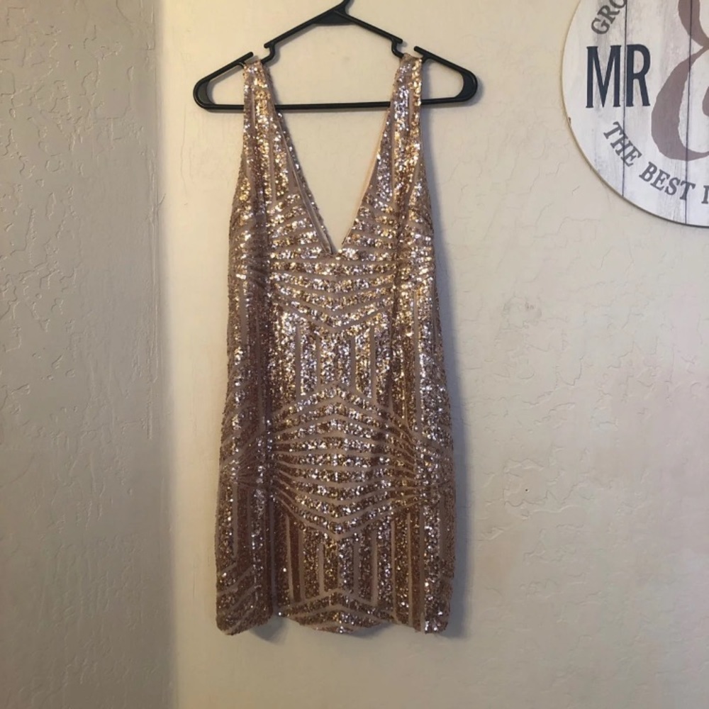 Rose gold party dress